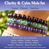 Juego de pulseras Mala de cristal Clarity & Calm de 3 piezas