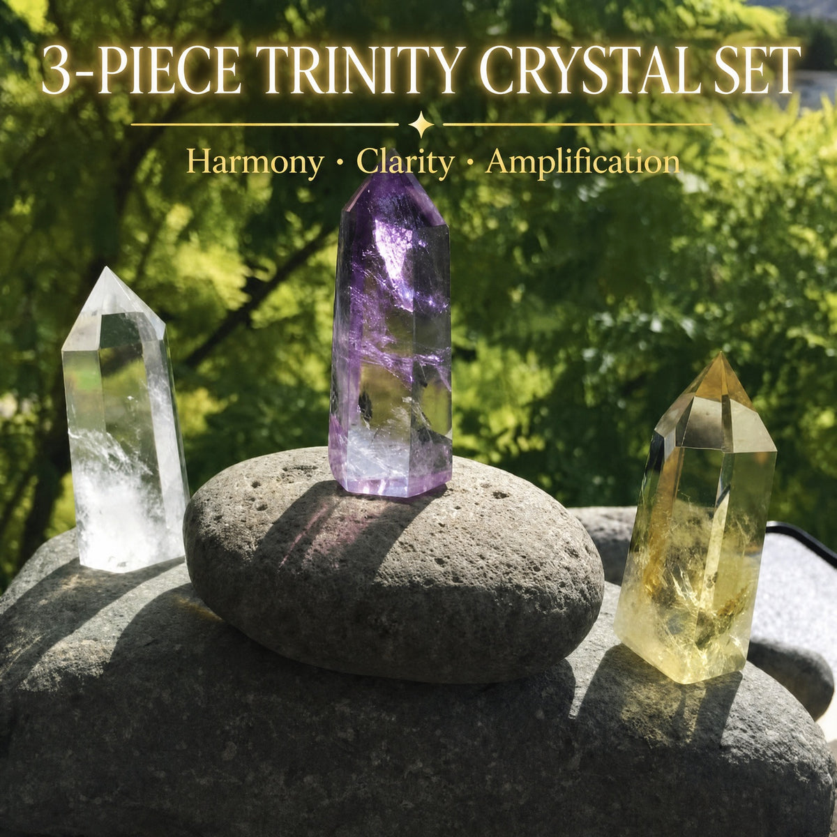 Ensemble de 3 cristaux Trinity