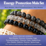 Energibeskyttelse 3-PC Crystal Mala armbåndssæt