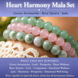 Heart Harmony 3-PC Crystal Mala Bracelet Set