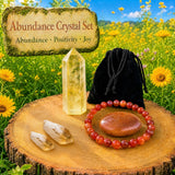 Citrine & Red Agate Mala Bracelet Abundance Crystal Set 🙏