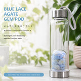 Blaue Spitzenachat-Edelsteinkapsel-Wasserflasche 💧