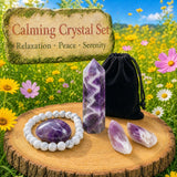 Dream Amethyst & Howlite Mala Bracelet Calming Crystal Set 🙏
