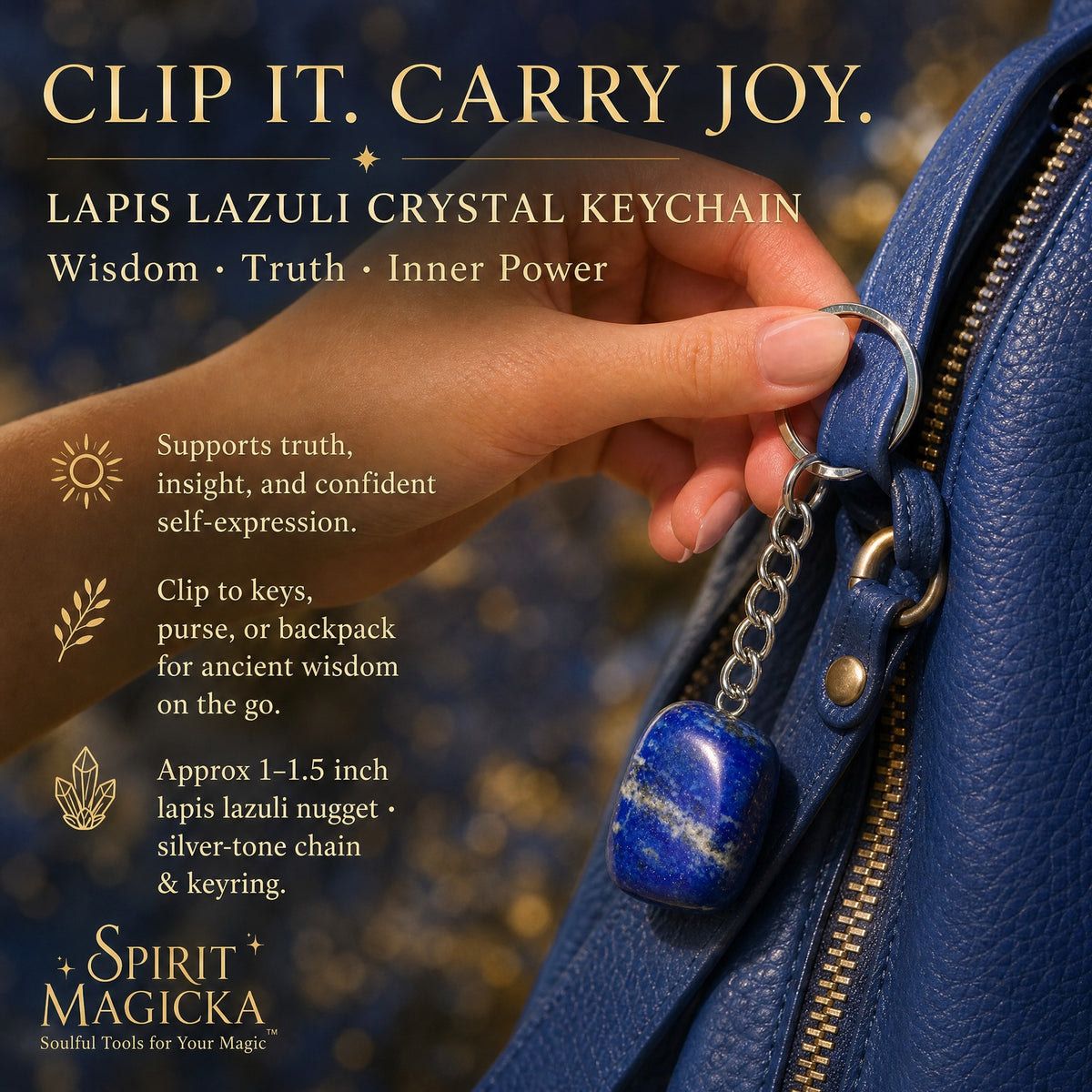 Lapis Lazuli Crystal Keychain
