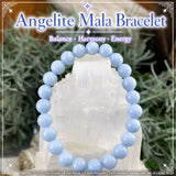 Bracelet Mala Angélite Avec Pochette En Velours