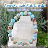 Mala Azure Variscite Bracelet With Velvet Pouch