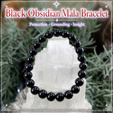 Mala Black Obsidian Bracelet With Velvet Pouch