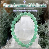 Mala groene aventurijn armband met fluwelen zakje