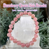 Βραχιόλι Mala Strawberry Quartz με Βελούδινο πουγκί