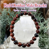 Βραχιόλι Mala Red Obsidian με Βελούδινο πουγκί