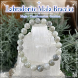 Βραχιόλι Mala Labradorite με βελούδινο πουγκί