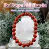 Βραχιόλι Mala Red Jasper με βελούδινο πουγκί