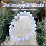 Mala blauwe kant agaat armband met fluwelen zakje