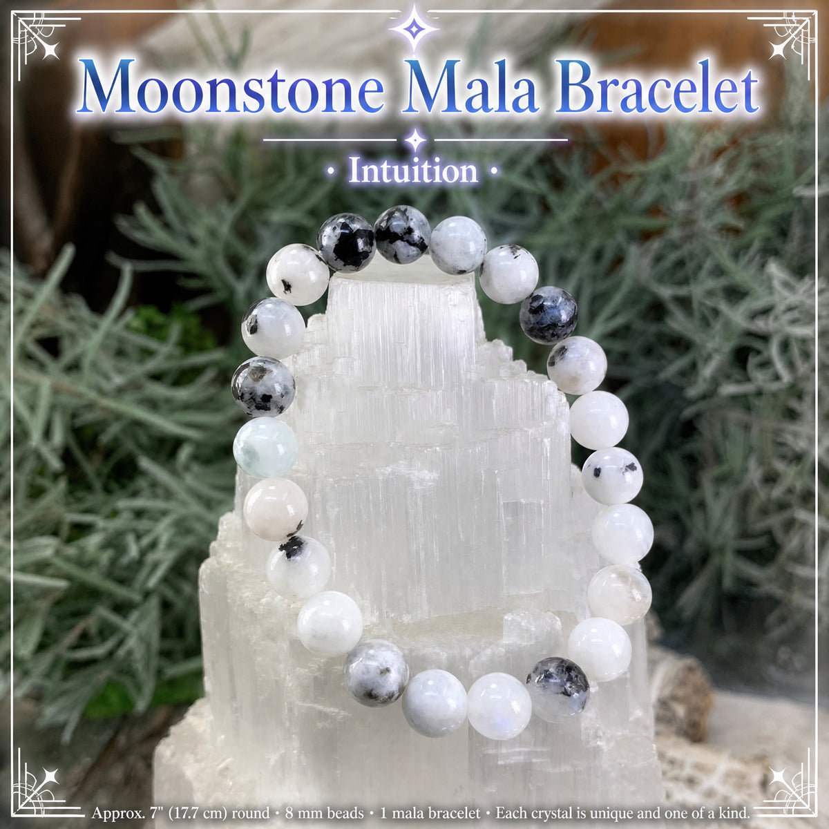 Mala Moonstone Bracelet With Velvet Pouch