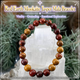 Bracciale Mala in diaspro mookaite terra rossa con custodia in velluto