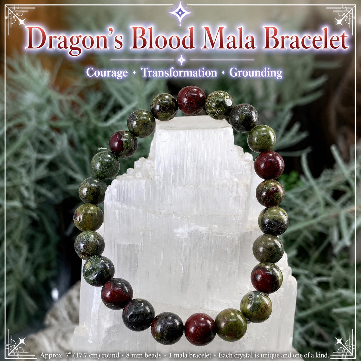 Mala Dragon's Blood Bracelet With Velvet Pouch