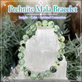 Βραχιόλι Mala Prehnite με βελούδινο πουγκί
