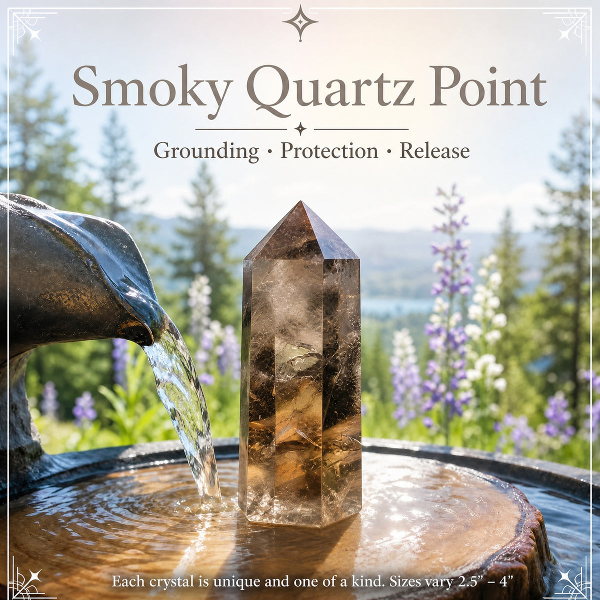Pointe de quartz fumé
