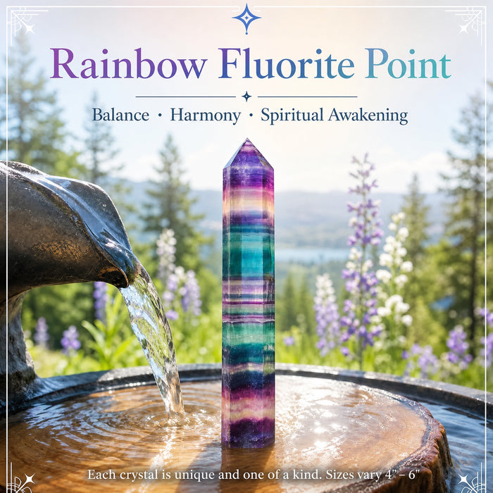 Rainbow Fluorite Point 👉 Έκπτωση 70%.