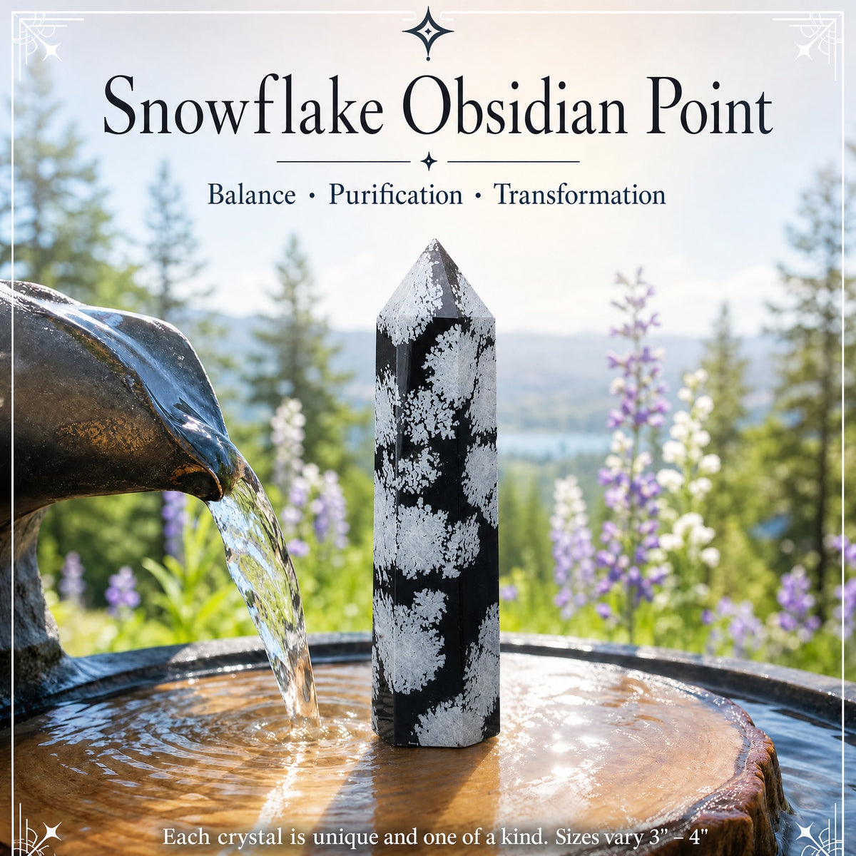 Pointe d'obsidienne flocon de neige