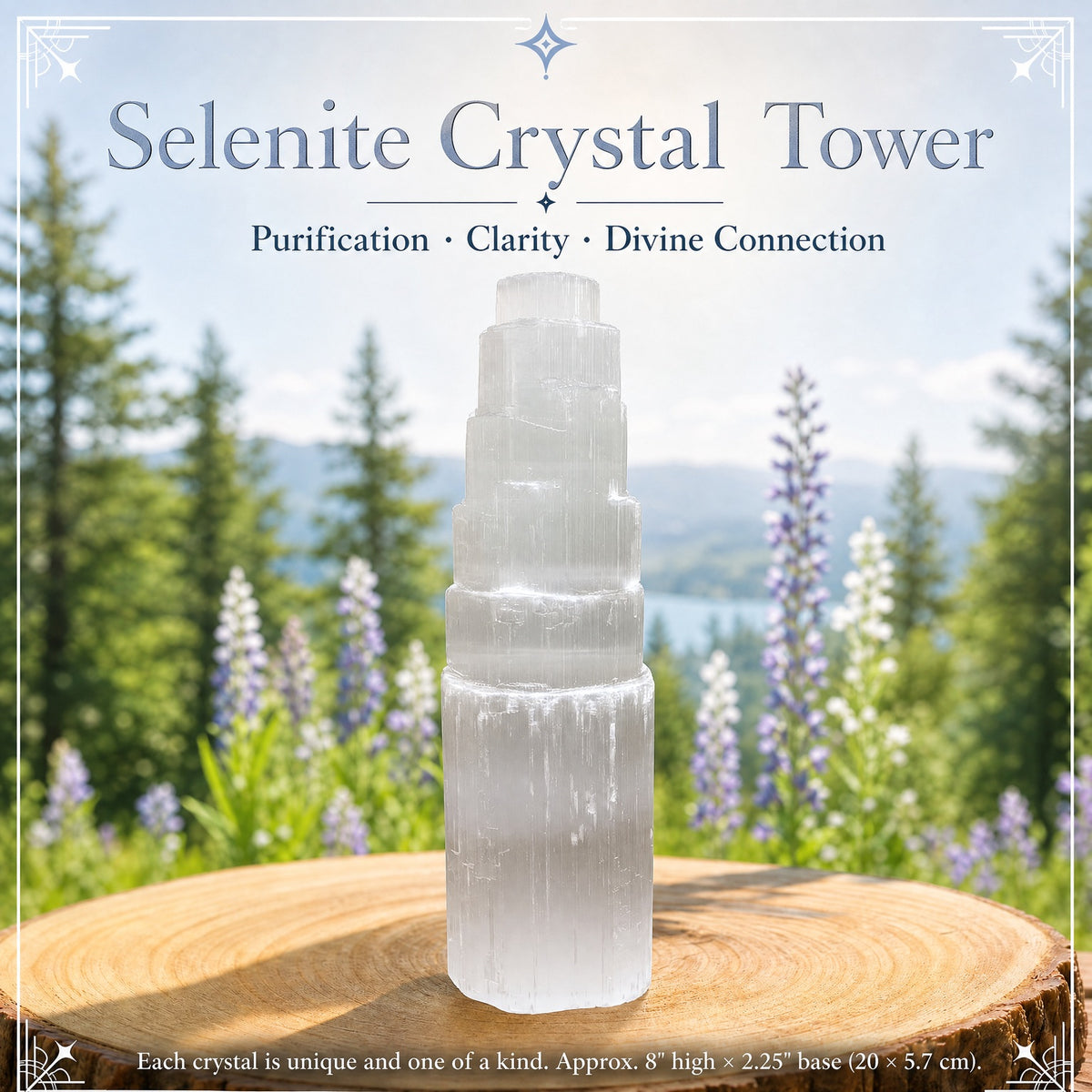 Tour de cristal de sélénite
