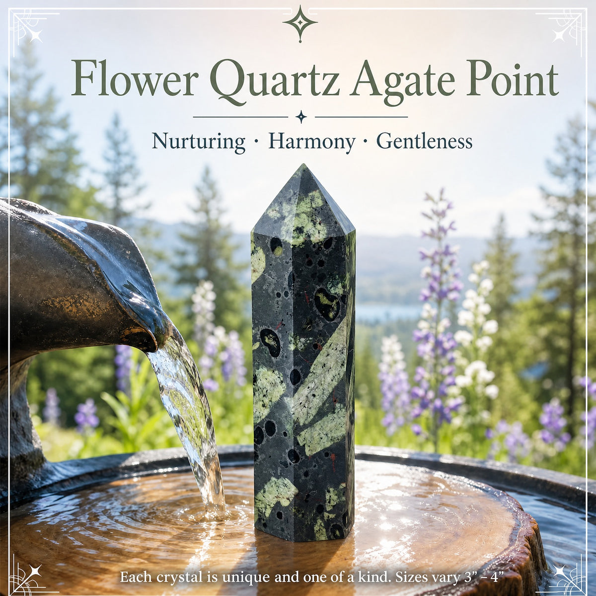 Point d'agate de quartz de fleur