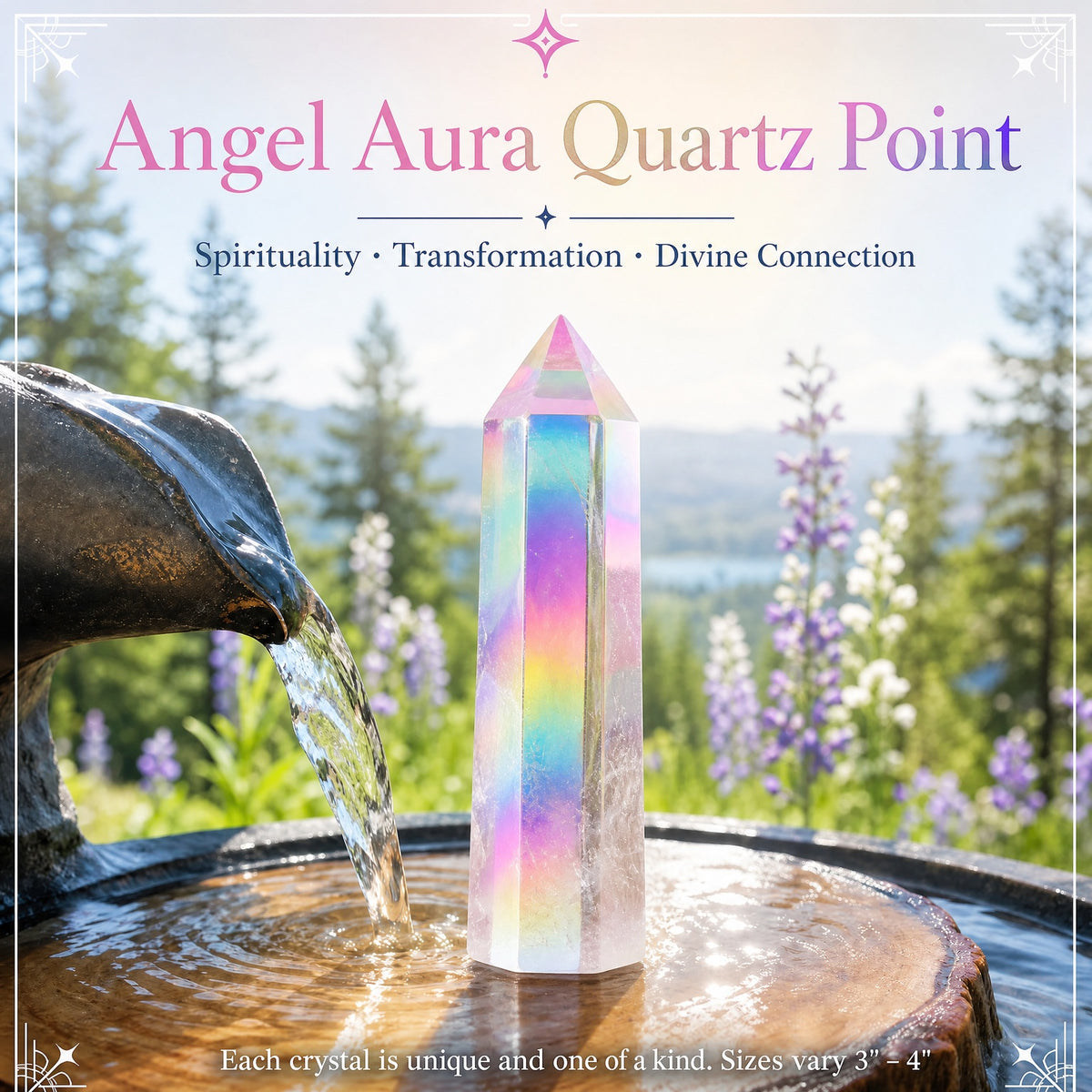Point de cristal de quartz Angel Aura