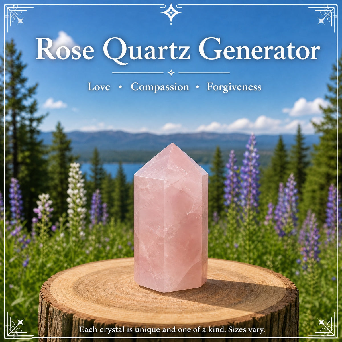 Générateur de quartz rose (court et épais)