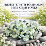 Prehnit mit Turmalin-Mini-Edelsteinen (50 Gramm / 1,7 Unzen Lot)