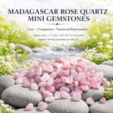 Mini-Edelsteine aus Madagaskar-Rosenquarz (50 Gramm)