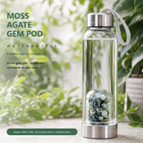 Moosachat-Edelsteinkapsel-Wasserflasche 💧