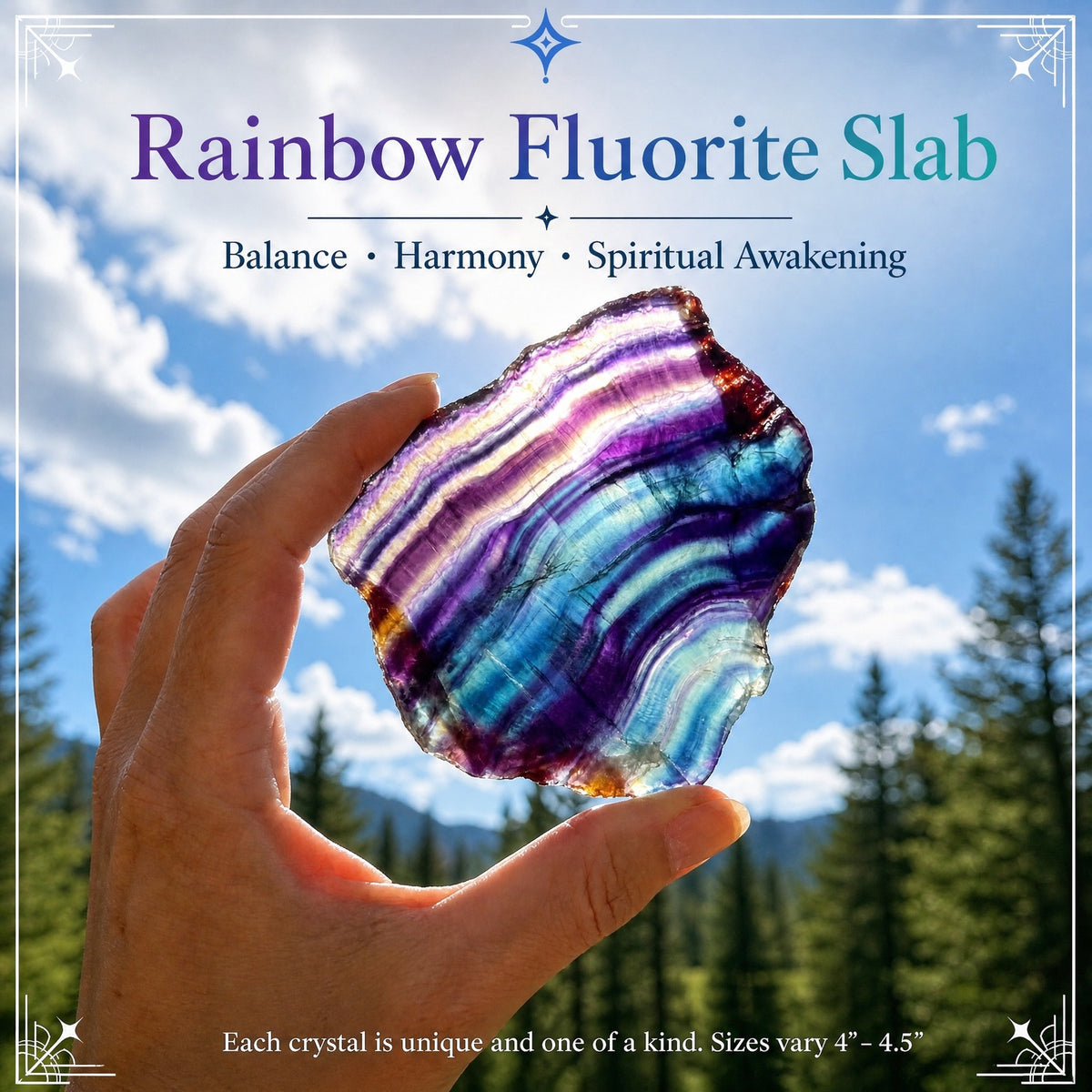 Rainbow Fluorite Gemstone Slab