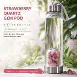 Erdbeerquarz-Edelstein-Pod-Wasserflasche 💧