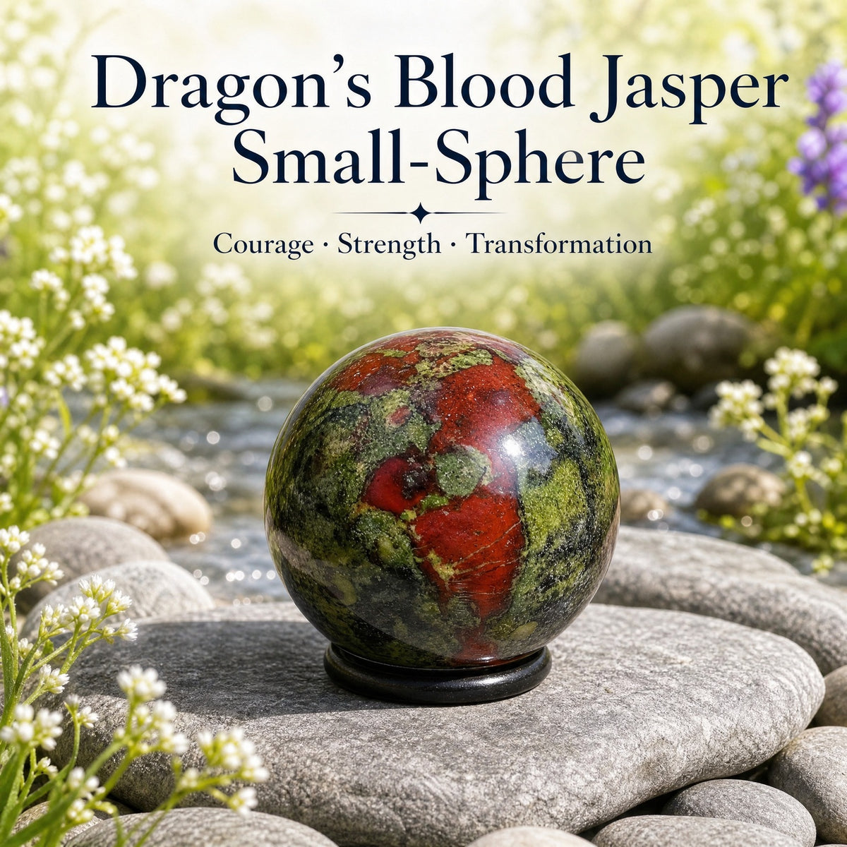 Mini-sphère de jaspe sang de dragon