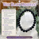 Mala Black Obsidian Bracelet With Velvet Pouch