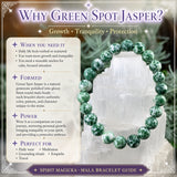 Bracciale Mala di diaspro maculato verde con custodia in velluto