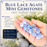 Blauer Spitzenachat-Mini-Edelstein (50 Gramm / 1,7 Unzen Lot)