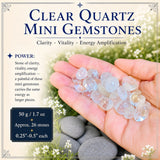 Klare Quarz-Mini-Edelsteine (50 Gramm / 1,7 Unzen Menge)