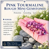 Rosa Turmalin Rohe Mini-Edelsteine (50 Gramm / 1,7 Unzen Menge)
