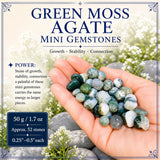 Grüner Moosachat Mini-Edelstein (50 Gramm / 1,7 Unzen Menge)