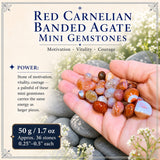 Rote Karneol-Bandachat-Mini-Edelsteine (50 Gramm / 1,7 Unzen Lot)