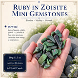Rubin in Zoisit Mini-Edelsteinen (50 Gramm / 1,7 Unzen Lot)