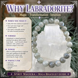 Βραχιόλι Mala Labradorite με βελούδινο πουγκί
