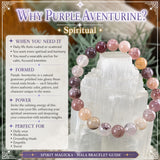 Βραχιόλι Mala Purple Aventurine με βελούδινο πουγκί