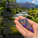 Regenbogen-Pfau-Titan-Kyanit-Fächer