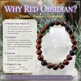 Βραχιόλι Mala Red Obsidian με Βελούδινο πουγκί