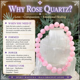 Βραχιόλι Mala Rose Quartz Με Βελούδινο Πουγκί