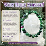 Βραχιόλι Mala Ruby Zoisite με βελούδινο πουγκί