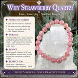 Βραχιόλι Mala Strawberry Quartz με Βελούδινο πουγκί