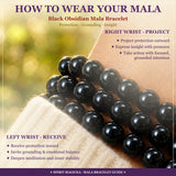 Mala Black Obsidian Bracelet With Velvet Pouch